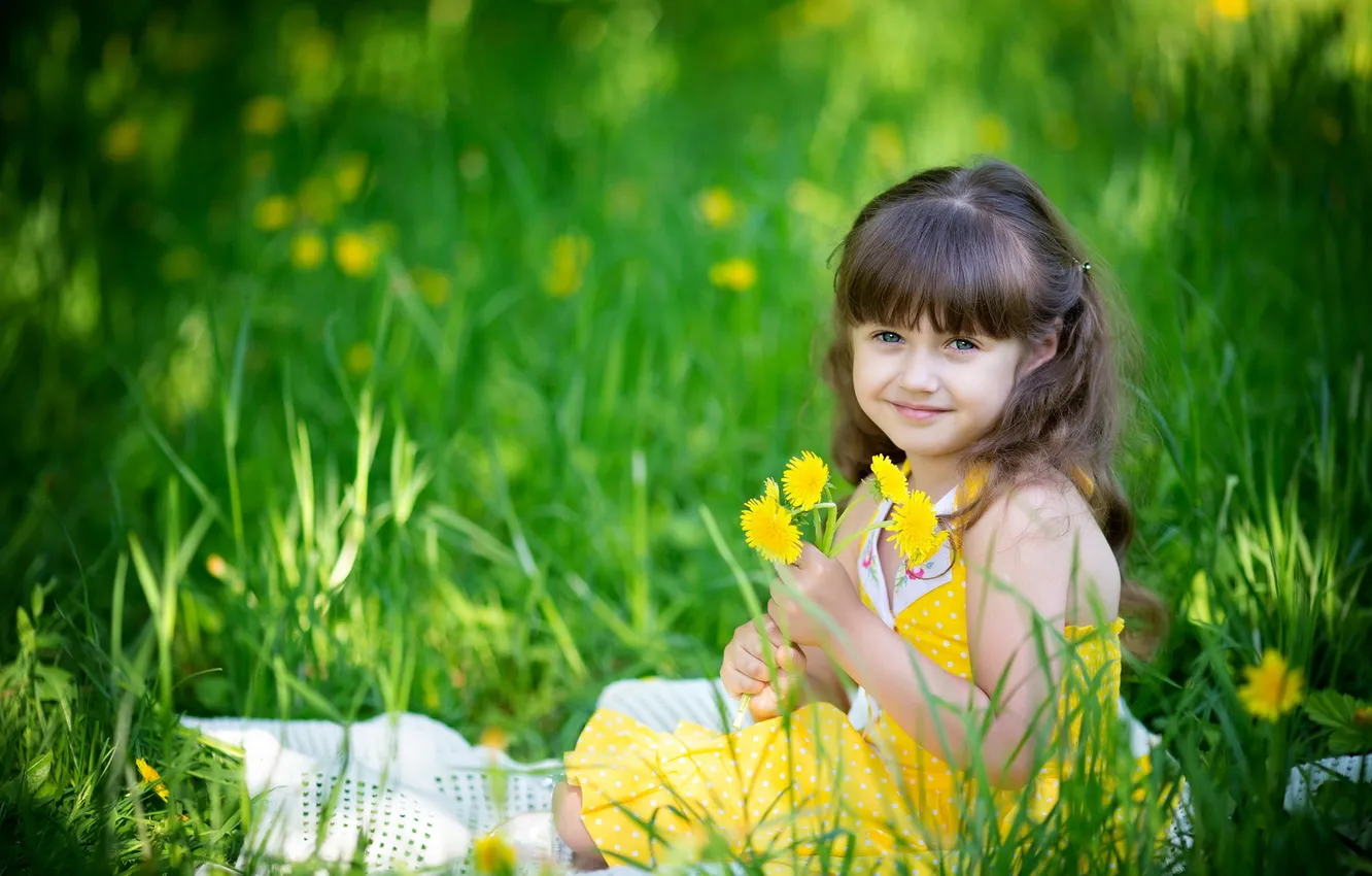 Photo wallpaper summer, flowers, mood, girl