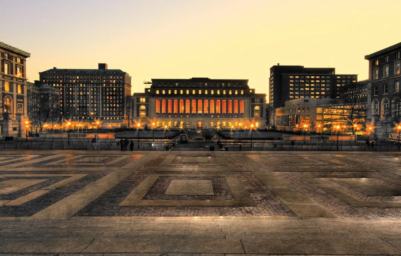 Photo wallpaper lights, building, HDR, area