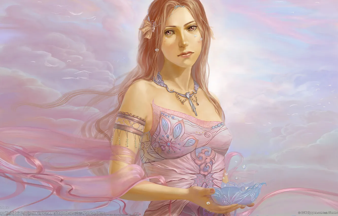 Photo wallpaper girl, mood, picture, tears, pearl