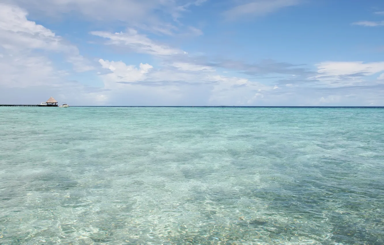 Photo wallpaper beach, the sky, the ocean, island, The Maldives
