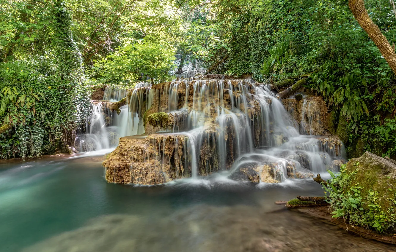 Photo wallpaper forest, river, waterfall, Thailand