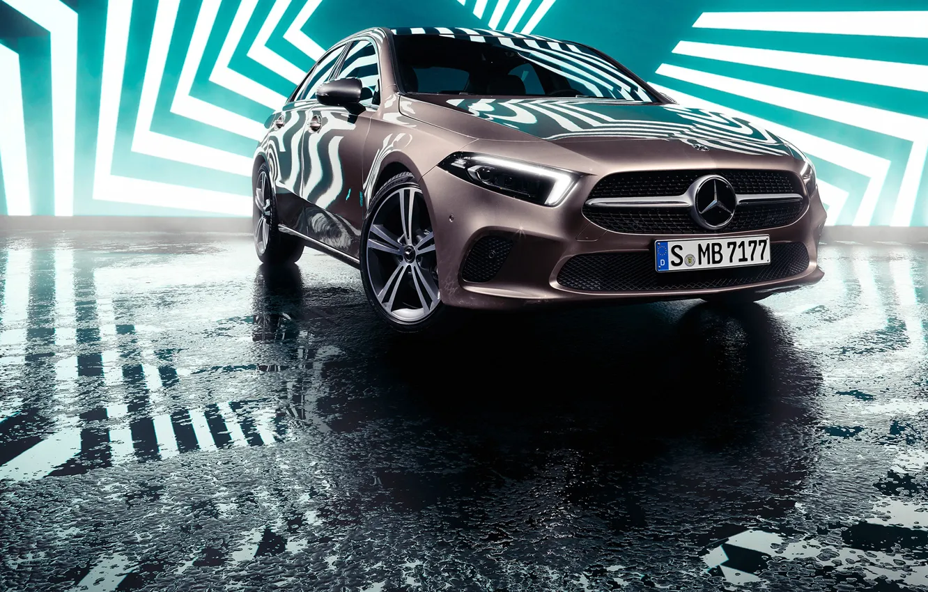 Photo wallpaper transport, car, Mercedes Benz, zigzag, A-Class Sedan