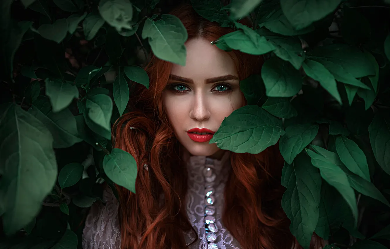 Photo wallpaper background, makeup, redhead, bokeh, Nadia, George Chernyadev, Hope Niyazova