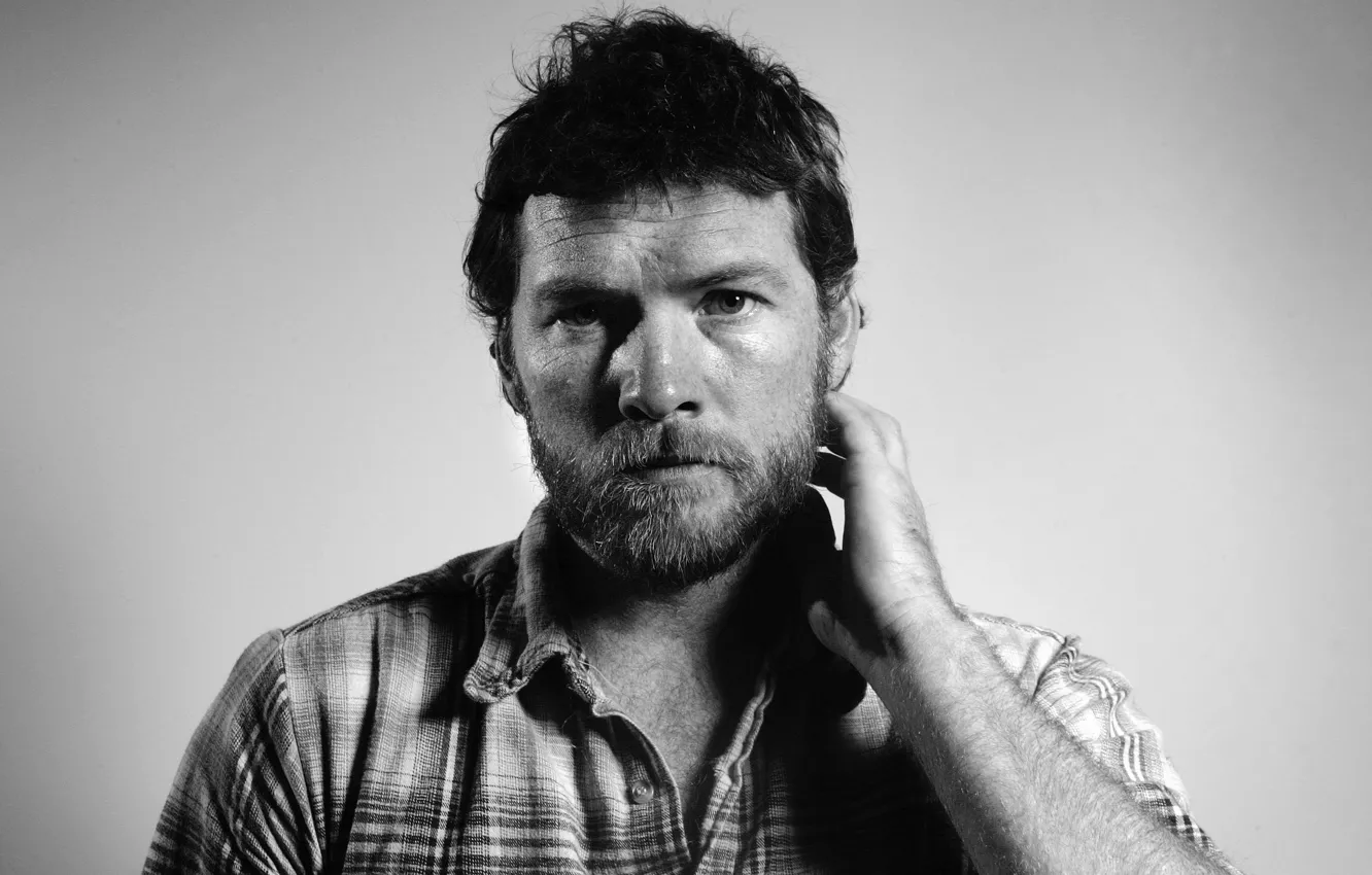 Photo wallpaper actor, male, shirt, beard, Sam Worthington, Sam Worthington