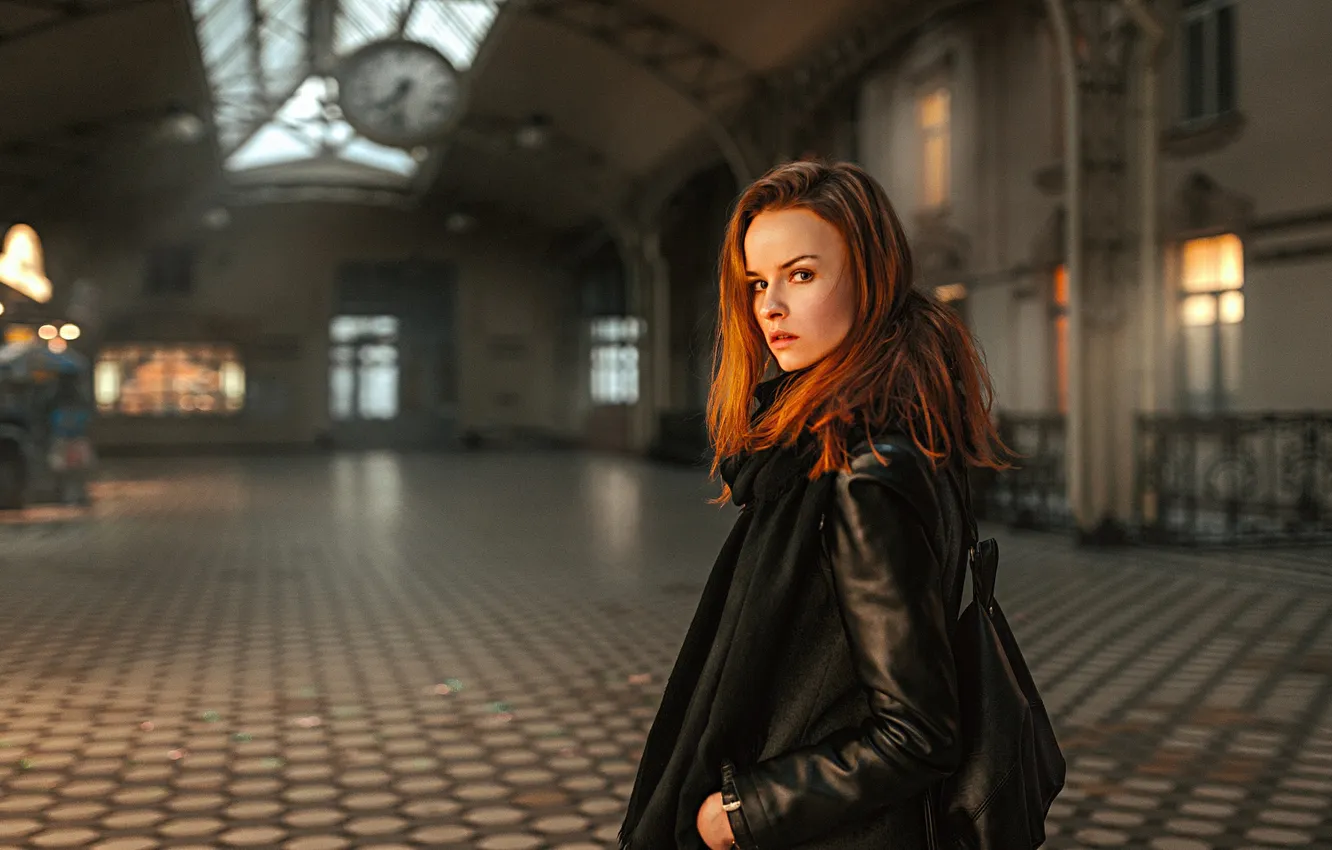 Photo wallpaper girl, sweetheart, hair, eyes, red, beautiful, Xenia