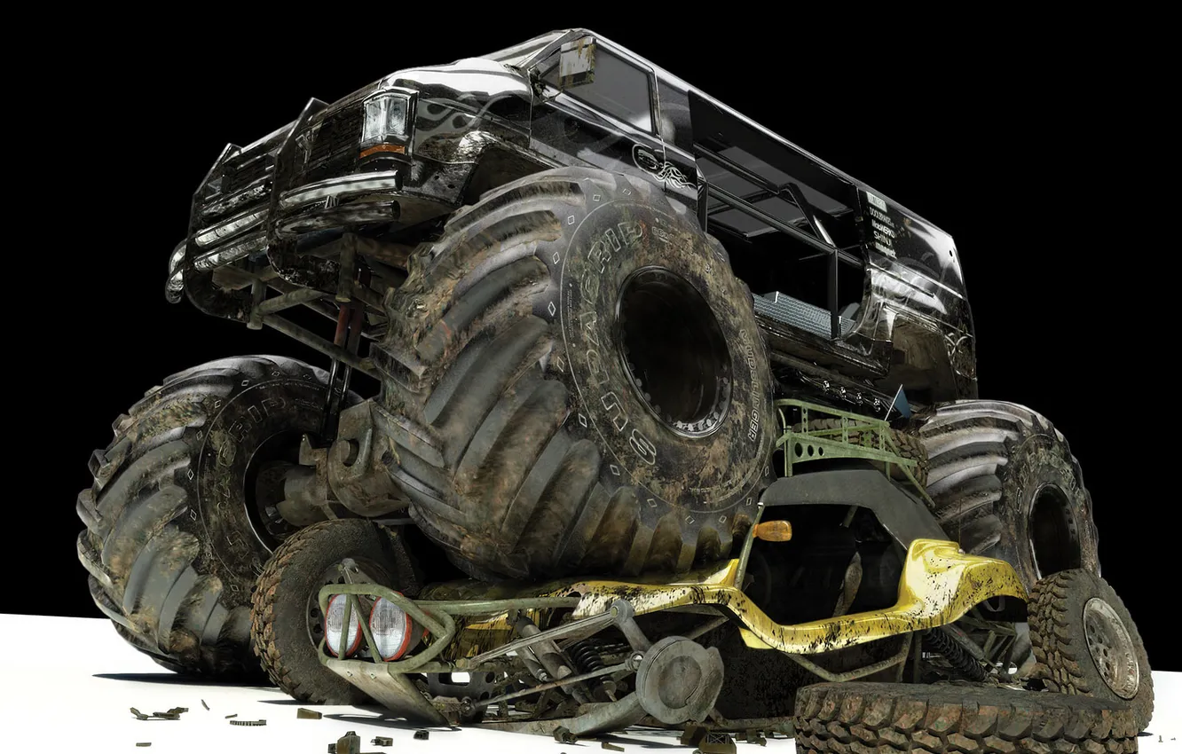 Photo wallpaper machine, jeep, giant