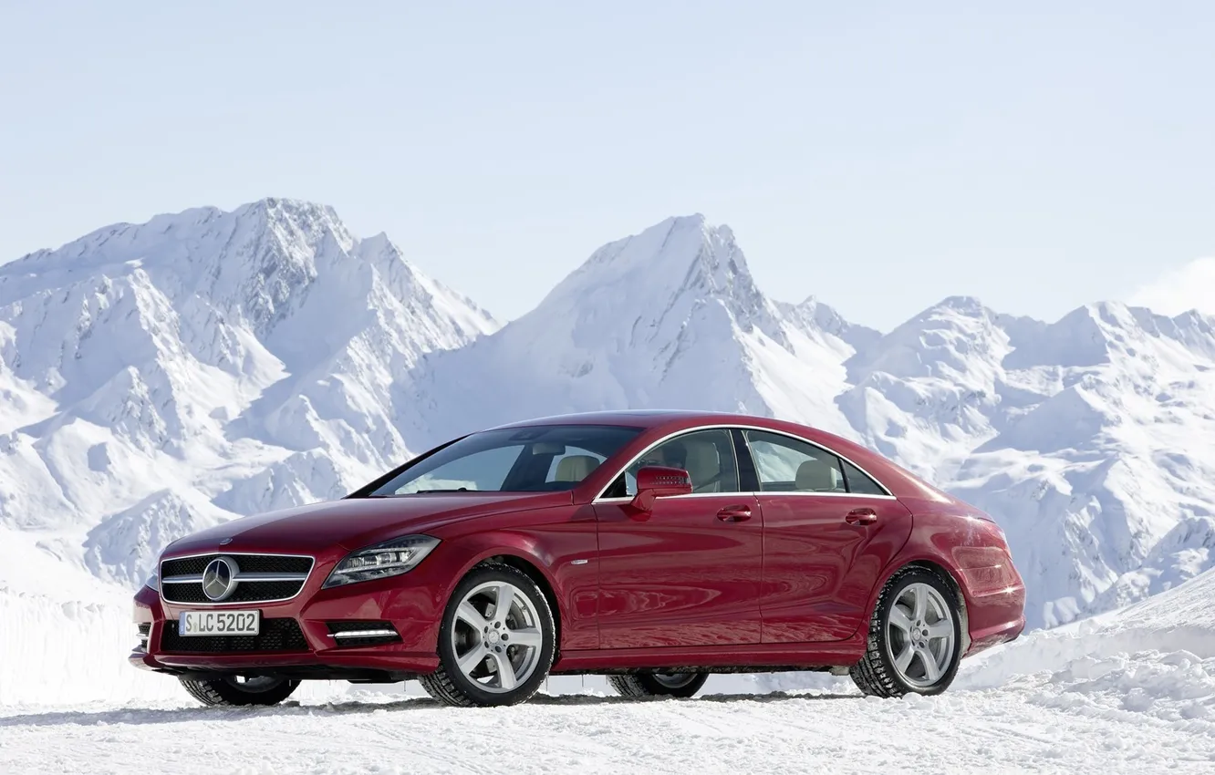 Photo wallpaper winter, machine, auto, snow, Alaska, cars, Benz, North