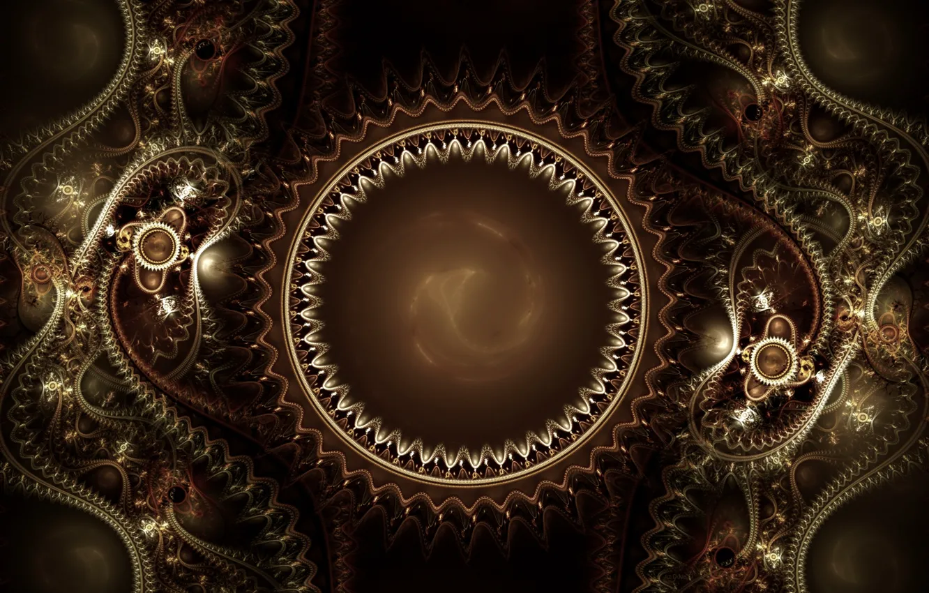 Photo wallpaper round, symmetry, Chocolate Whirl
