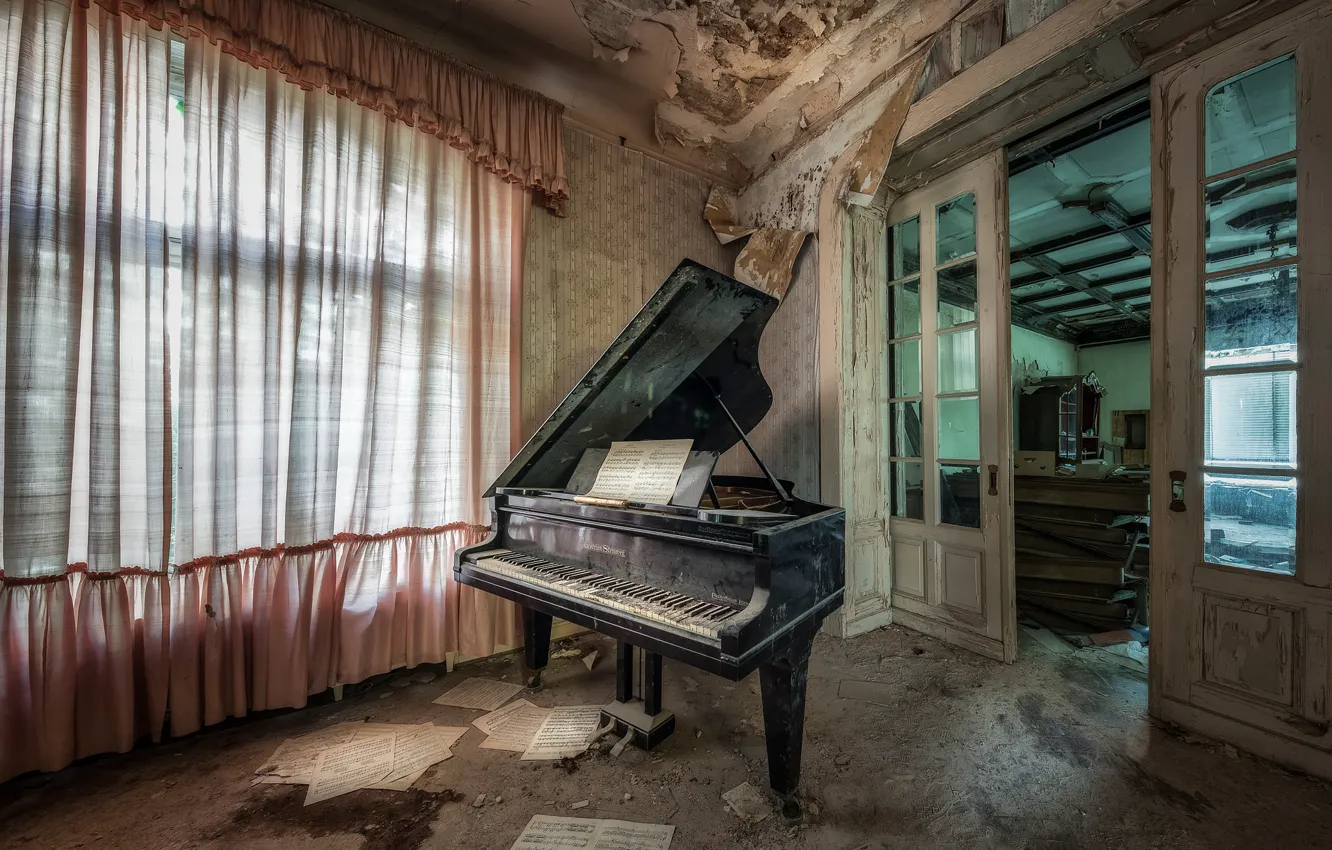 Photo wallpaper music, room, piano