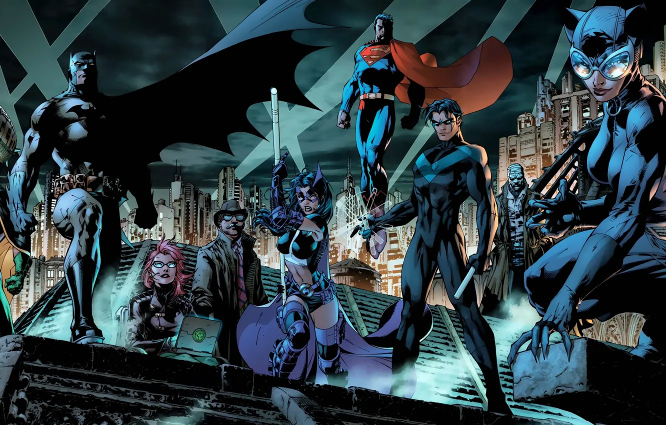 Photo wallpaper fantasy, Batman, comics, Robin, Superman, superhero, superheroes, costume