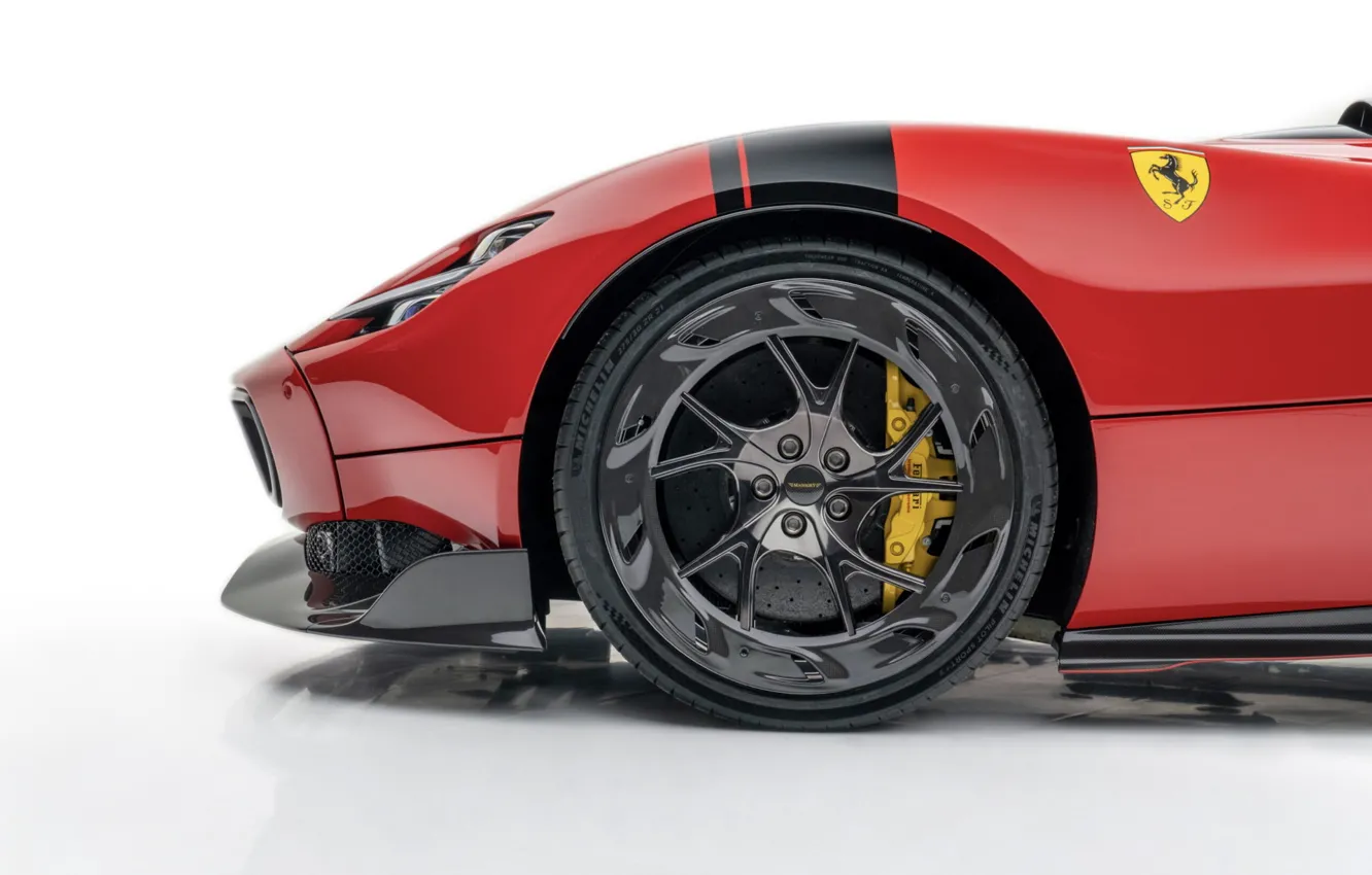 Photo wallpaper wheel, Ferrari, supercar, disk, Mansory, part of the car, Ferrari Monza SP2
