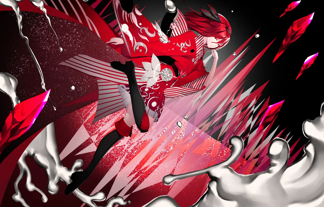 Photo wallpaper girl, liquid, anime, art, spikes, Houseki no kuni