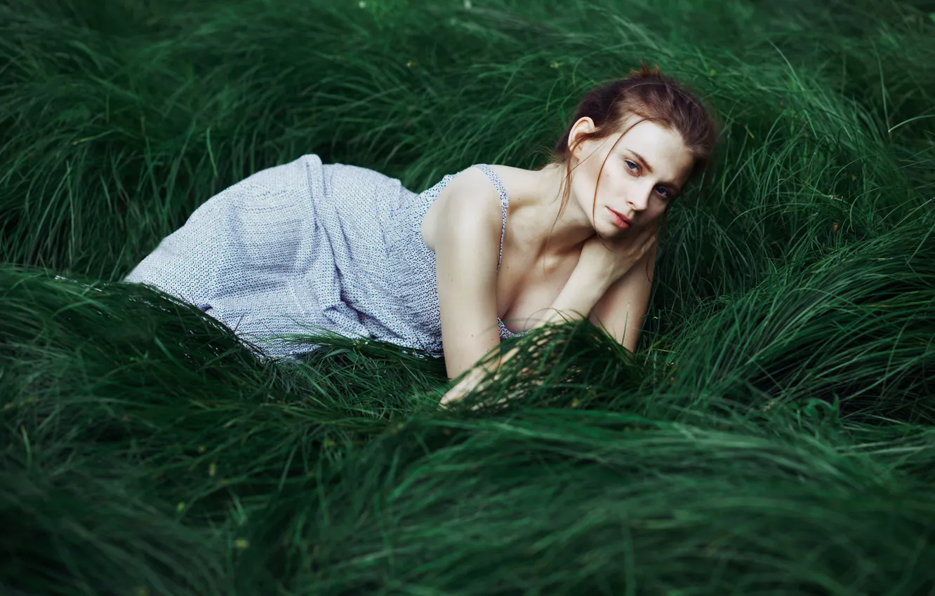 Photo wallpaper look, girl, dress, Maria