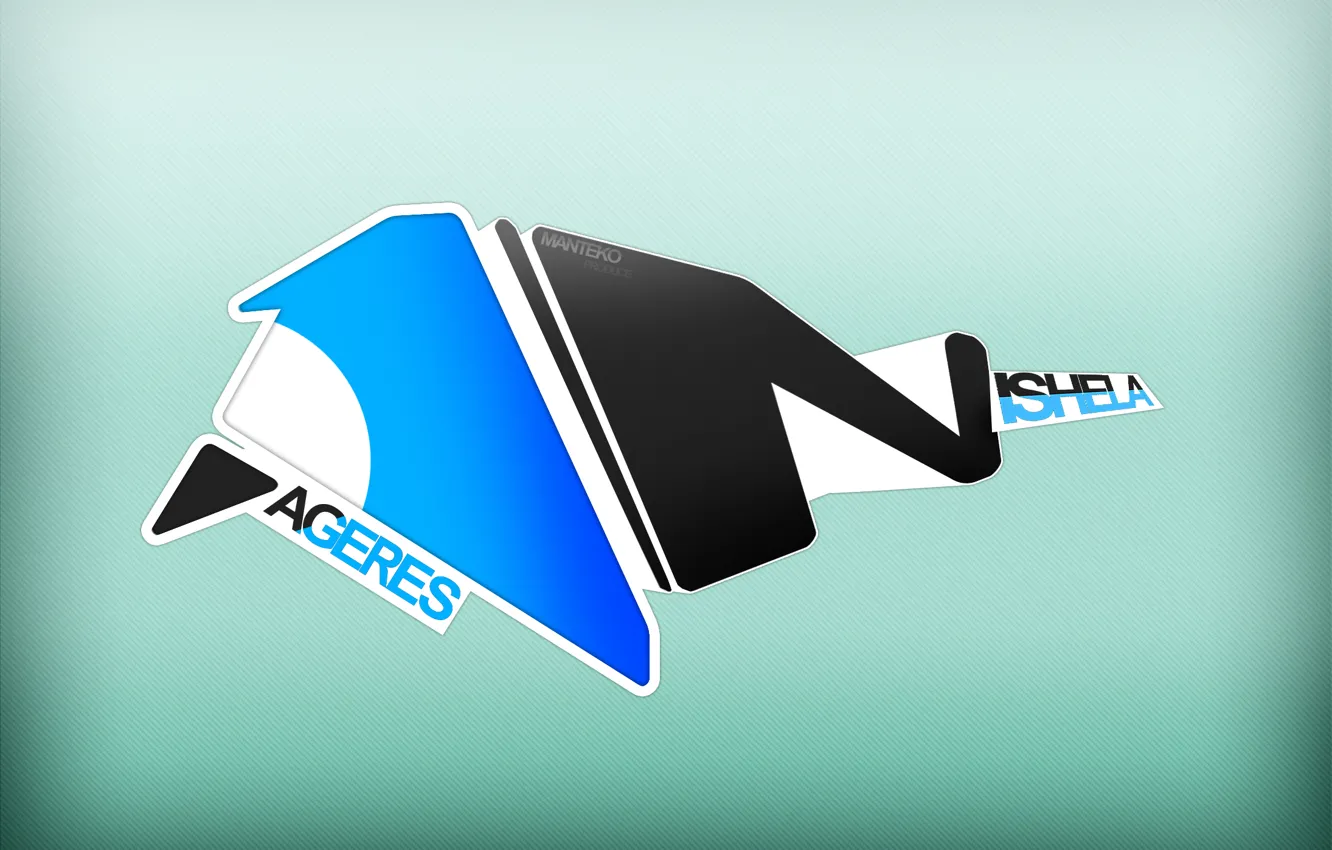 Photo wallpaper water, drops, freshness, blue, design, abstraction, green, style