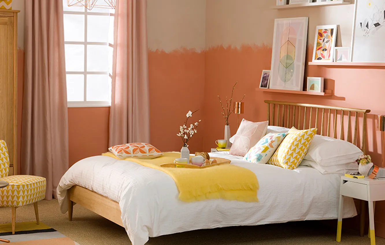 Photo wallpaper design, style, room, interior, picture, chair, bed, the scenery