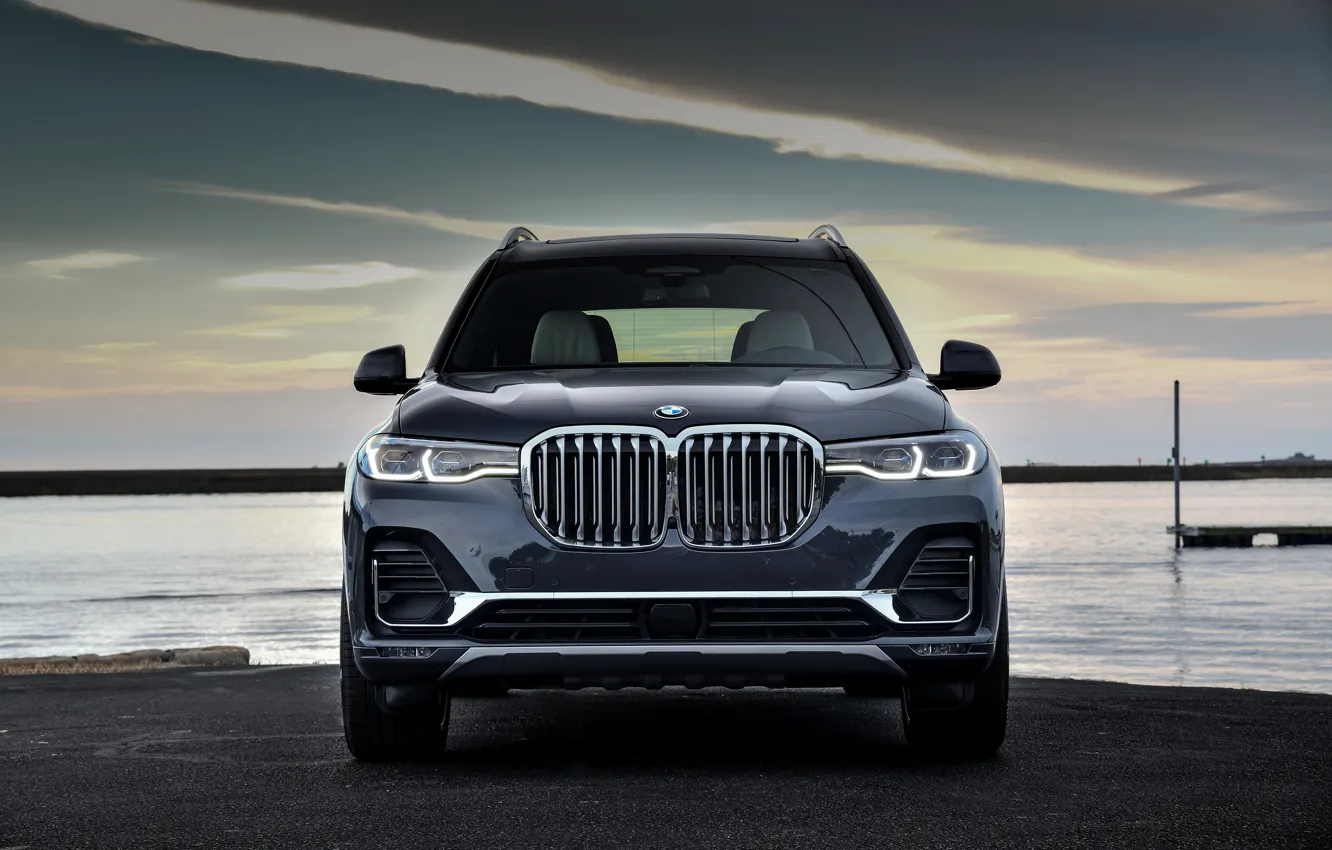 Photo wallpaper BMW, 2018, on the shore, crossover, SUV, 2019, BMW X7, X7