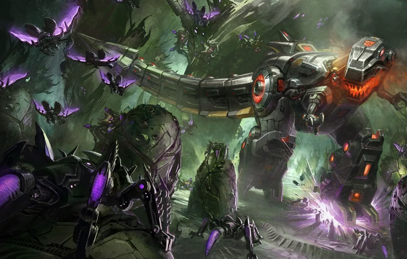 Photo wallpaper Transformers, Dinobot, Fall of Cybertron, Grimlock