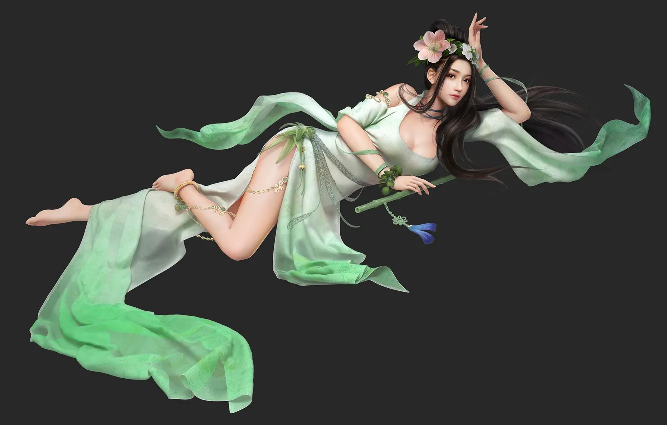 Photo wallpaper girl, fantasy, background, Asian