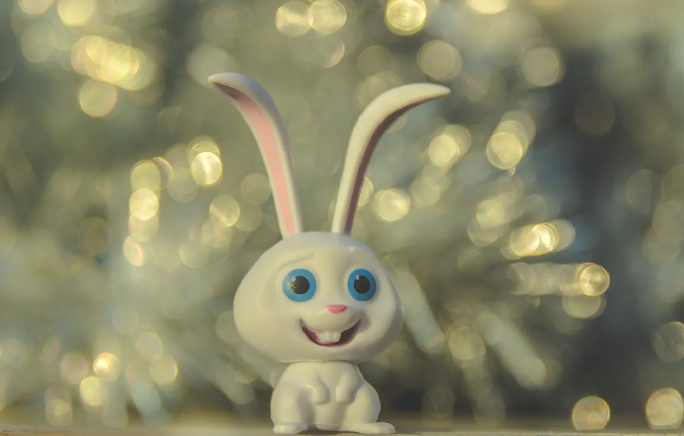 Photo wallpaper smile, background, toy, Bunny