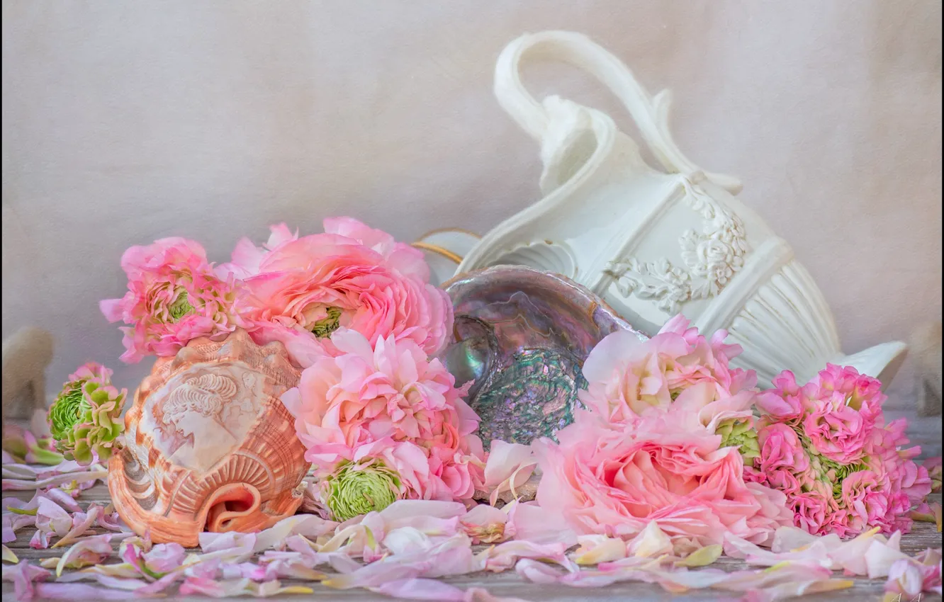 Photo wallpaper flowers, figurine, hydrangea, lupins