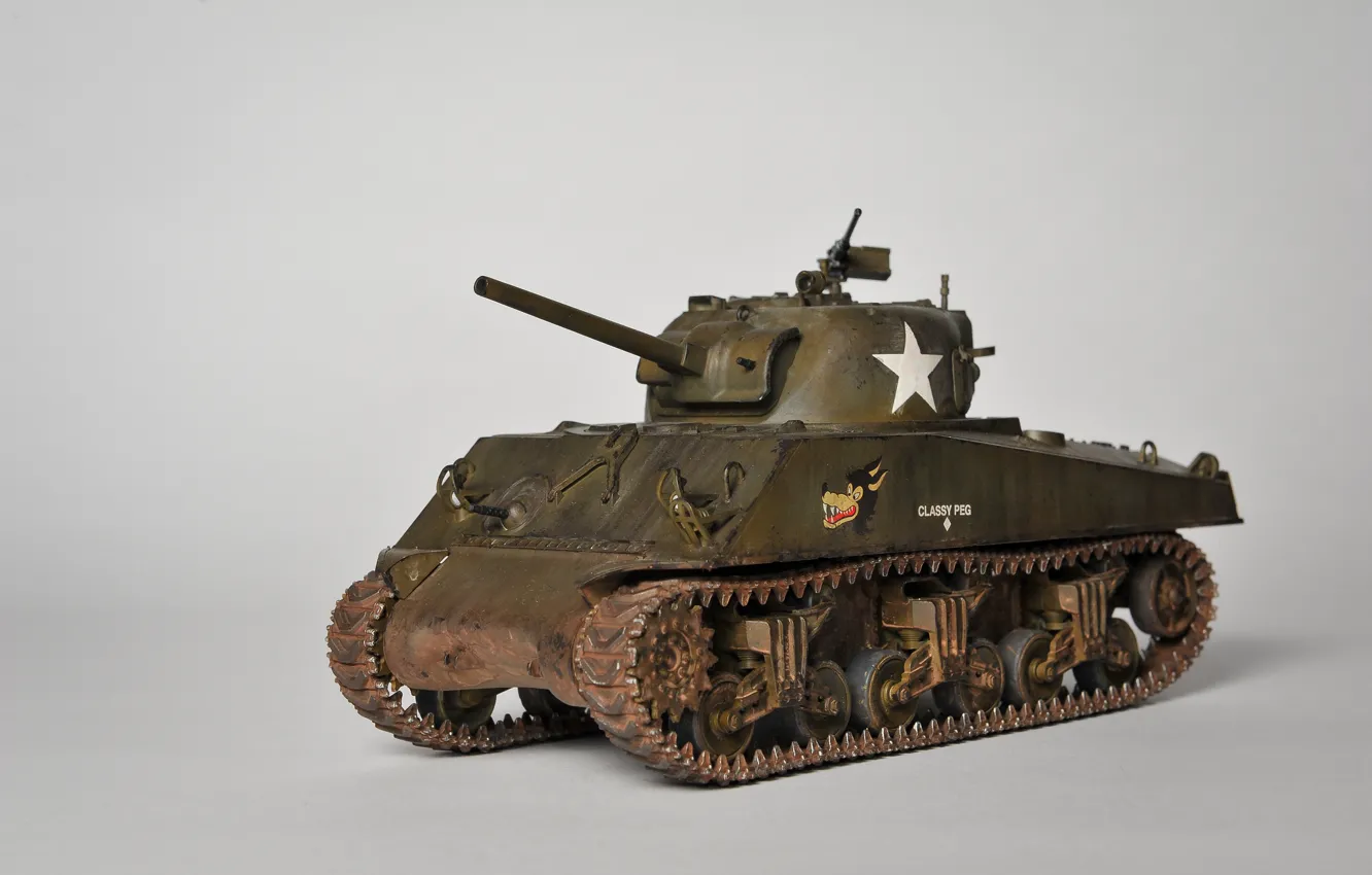 Photo wallpaper toy, tank, average, model, "Sherman", M4A3 Sherman
