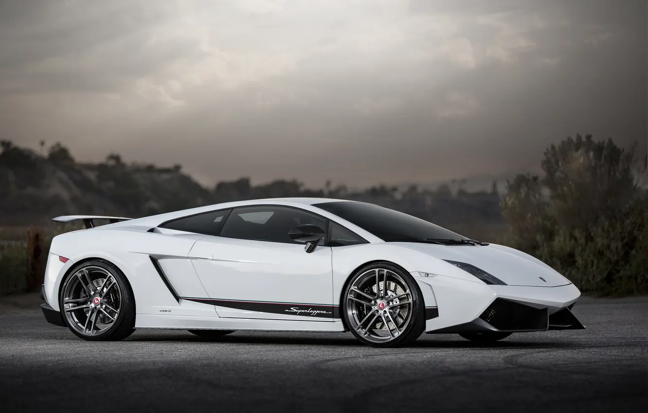Photo wallpaper white, the sky, Lamborghini, white, Superleggera, Gallardo, sky, Vorsteiner