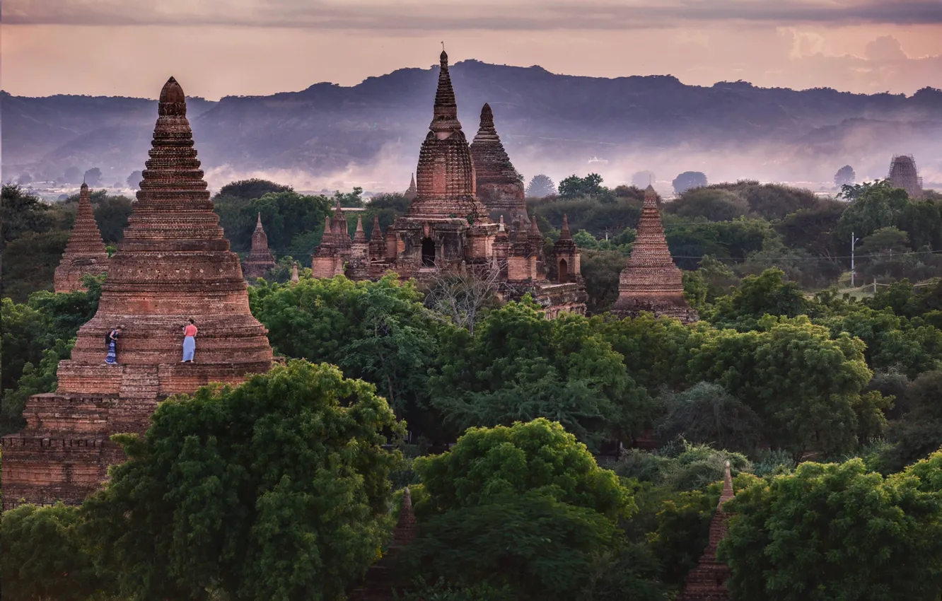 Photo wallpaper forest, temple, Burma