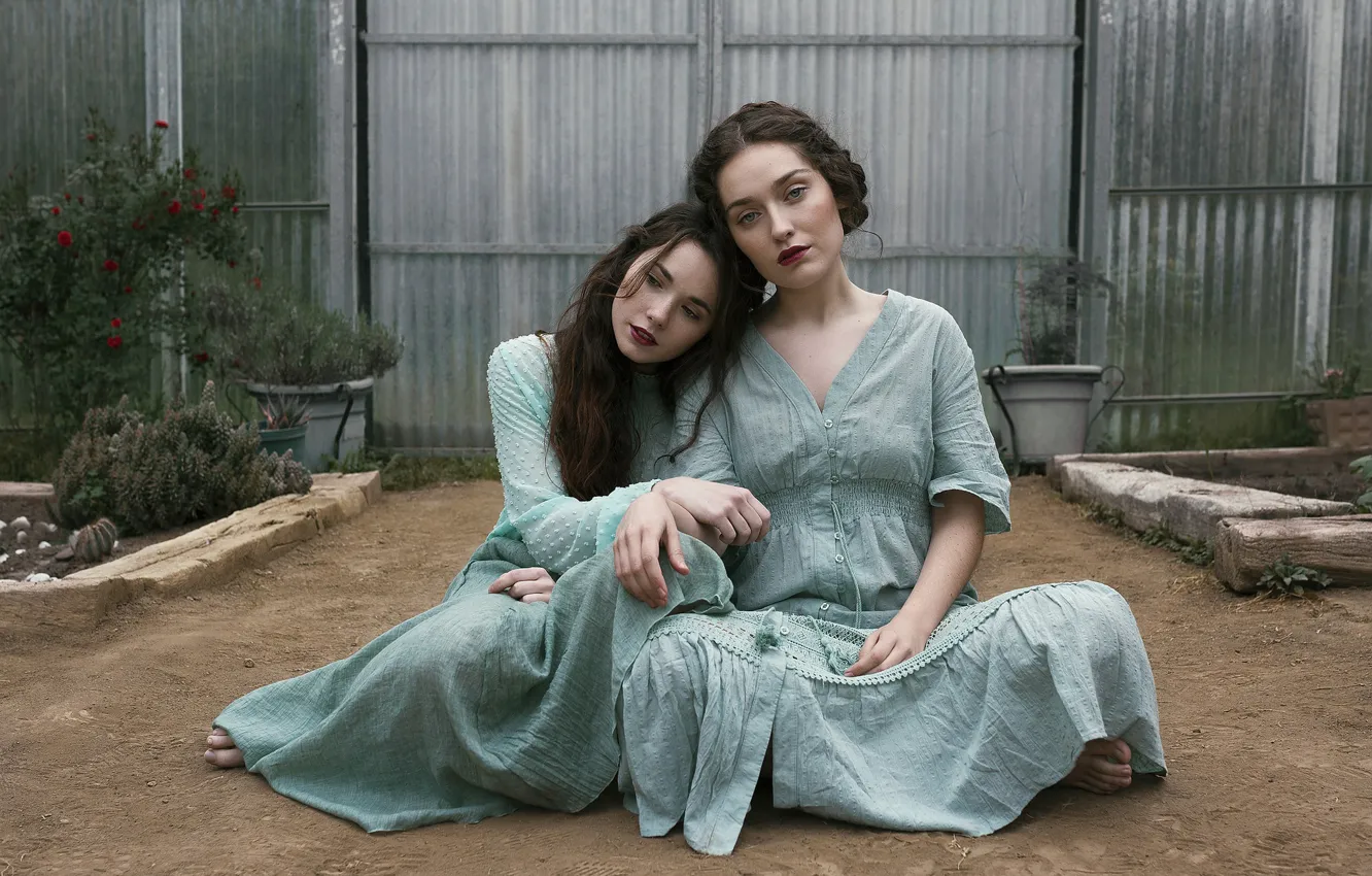 Photo wallpaper girl, portrait, sisters