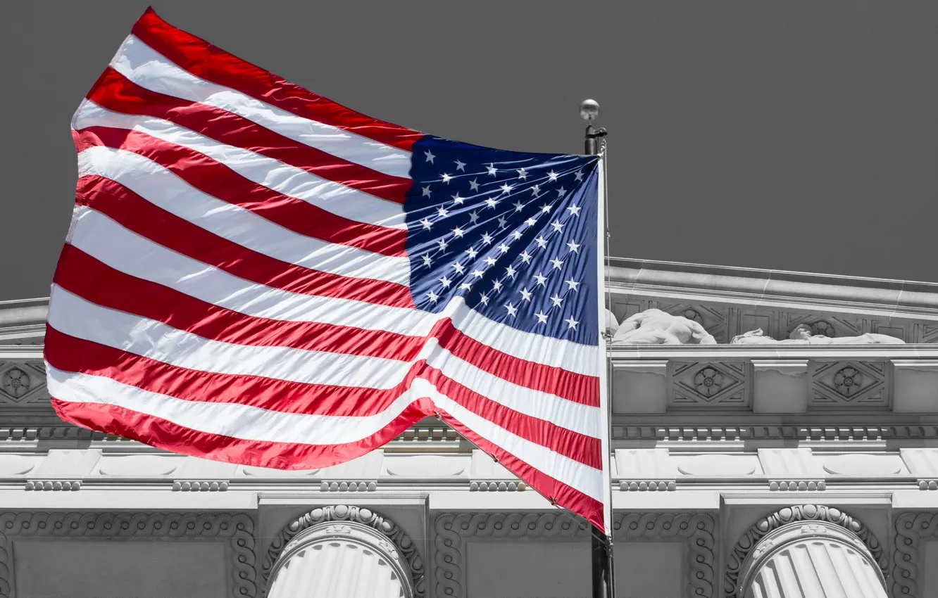 Photo wallpaper confidence, power, flag, USA, pride