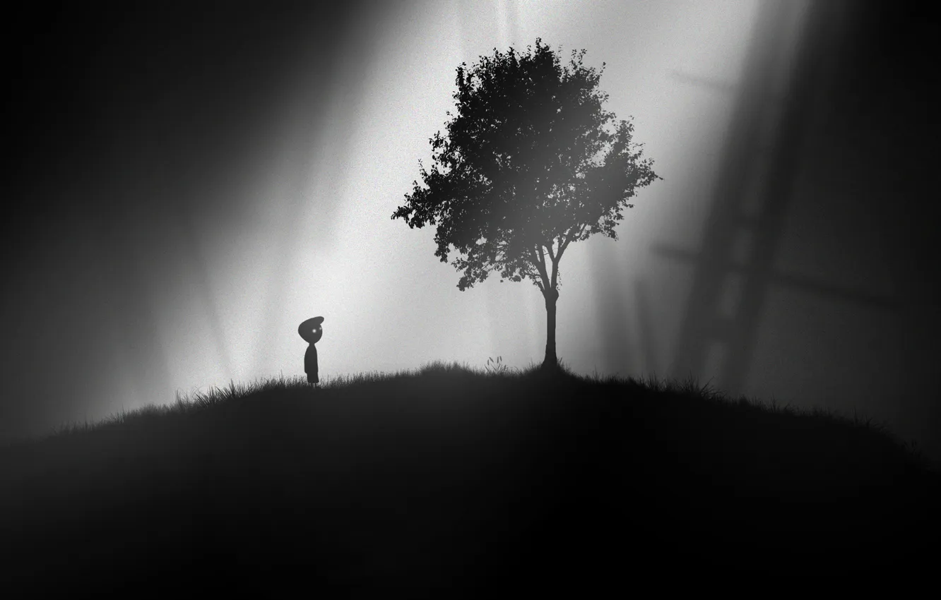 Photo wallpaper trees, the game, game, tree, lonely, lonely, Limbo, limbo