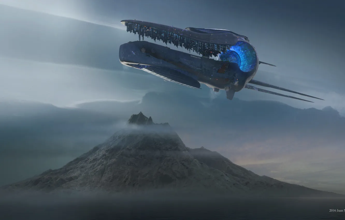 Photo wallpaper mountains, construction, Juan Novelletto, genesis 2545, chapter 08-01