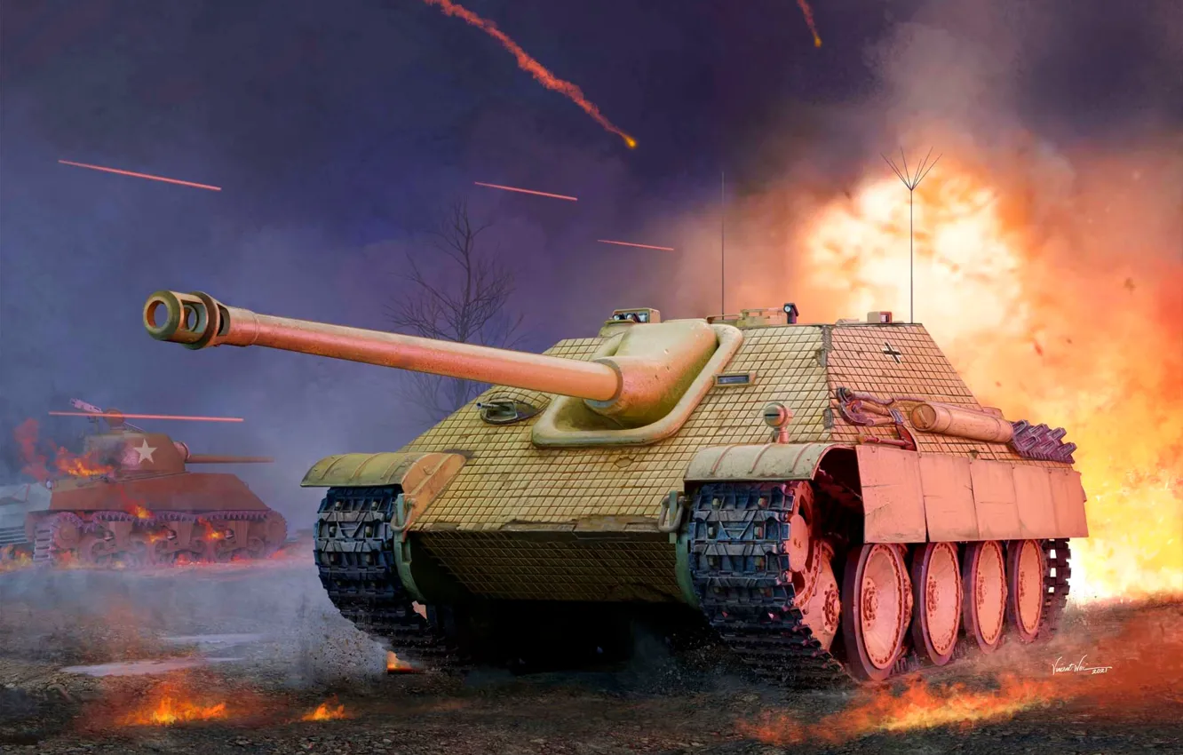 Photo wallpaper Germany, the Wehrmacht, Jagdpanther, tank fighter