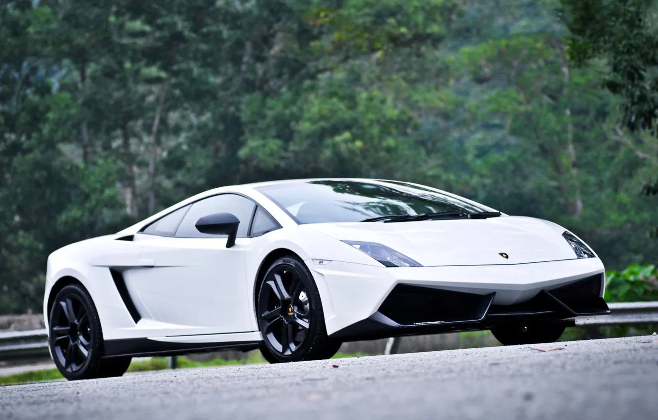 Photo wallpaper white, front view, Lamborghini, Gallardo, Lamborghini Gallardo LP550-2 &ampquot;MLE&ampquot;