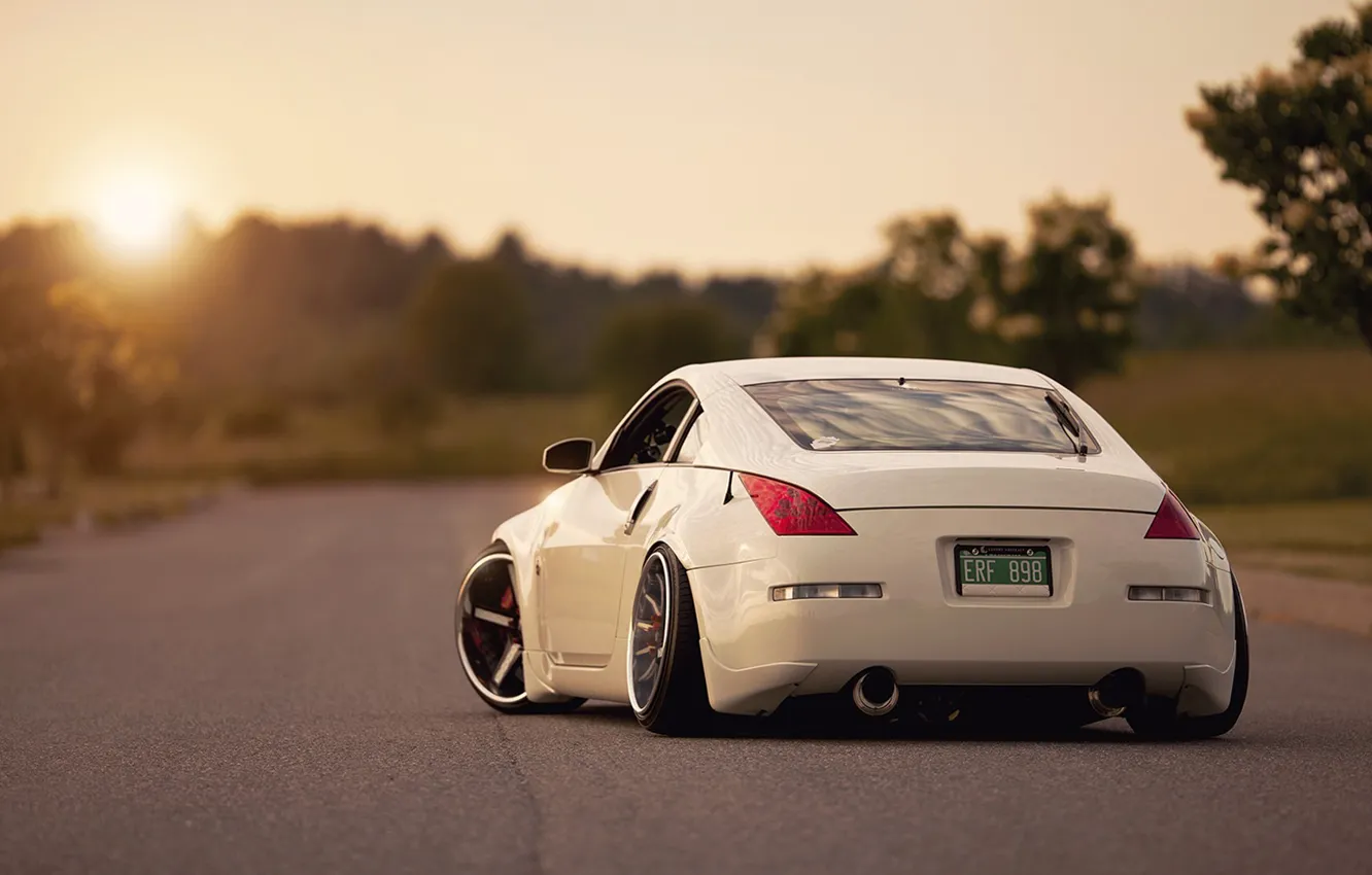 Photo wallpaper white, nissan, 350z, Nissan