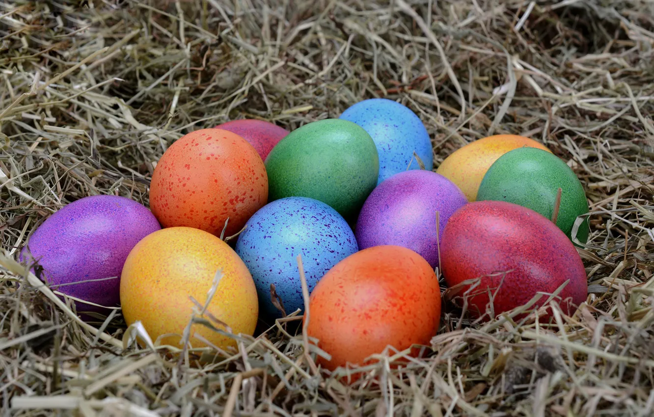 Photo wallpaper eggs, Easter, colorful