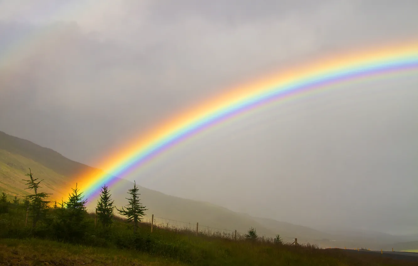 Photo wallpaper nature, rainbow, phenomenon