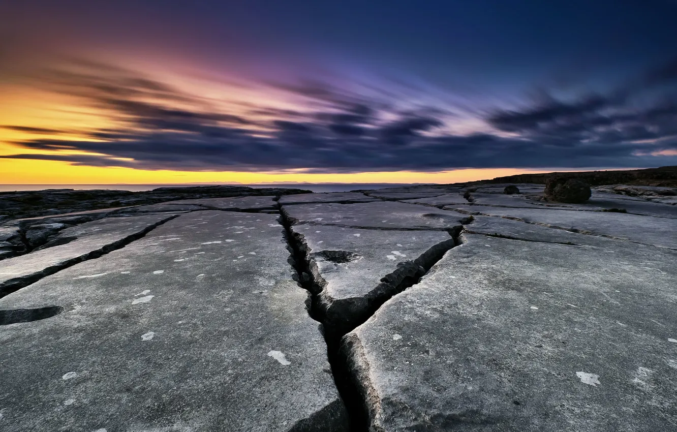 Photo wallpaper sea, sunset, shore