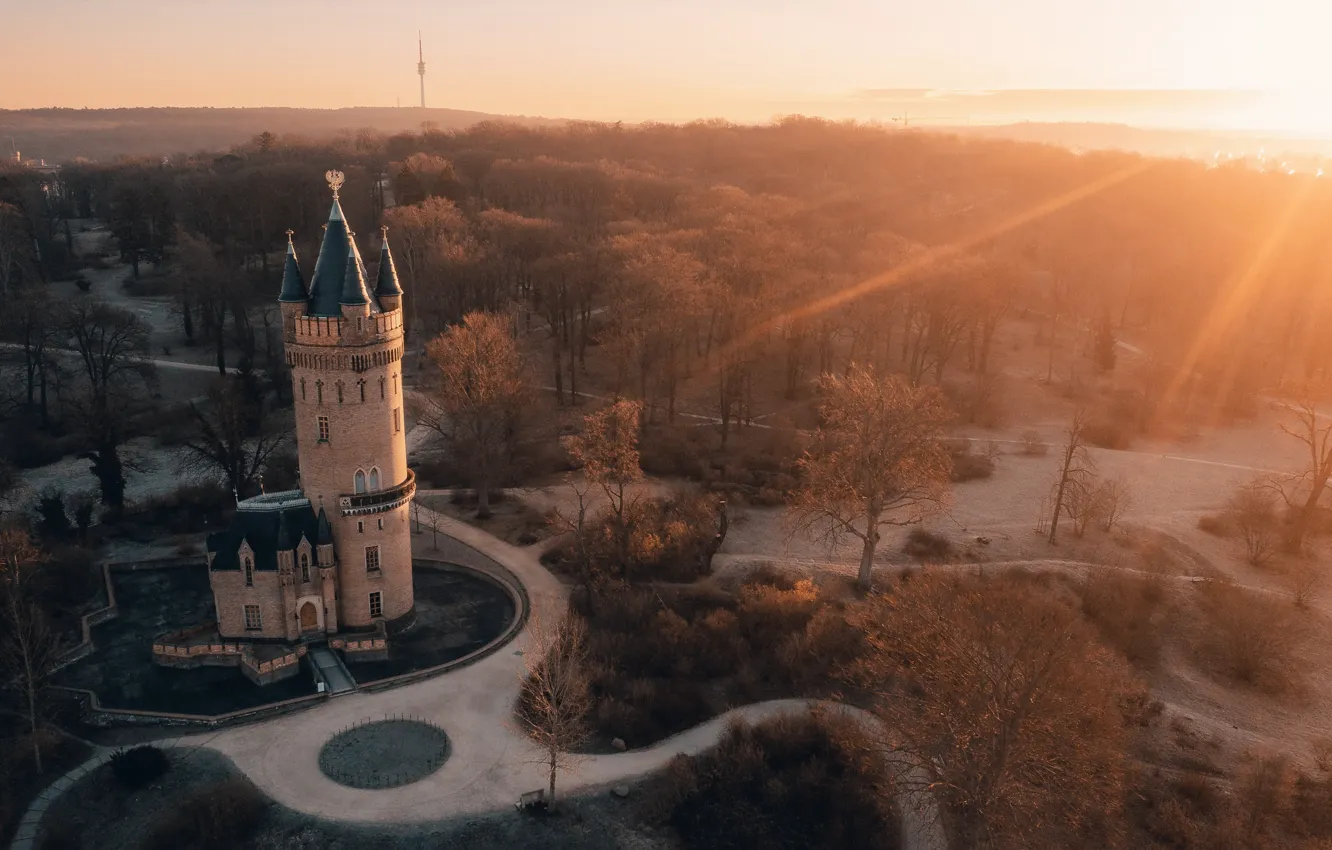 Photo wallpaper sunrise, Potsdam, Sunrise, Babelsberg