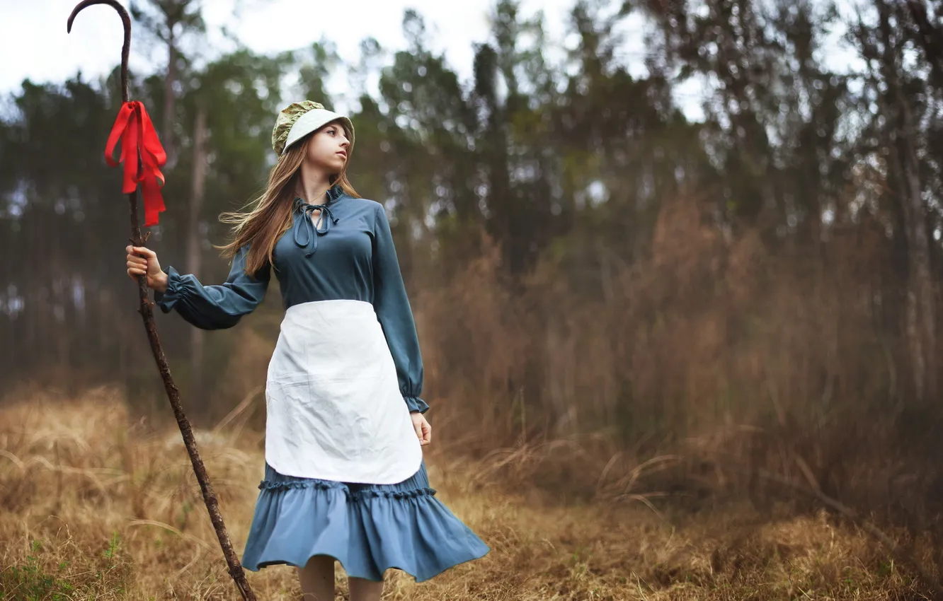 Photo wallpaper girl, nature, witch