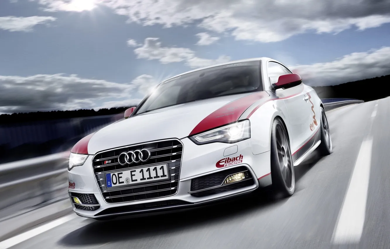 Photo wallpaper road, the sky, glare, Audi, Audi, tuning, coupe, tuning