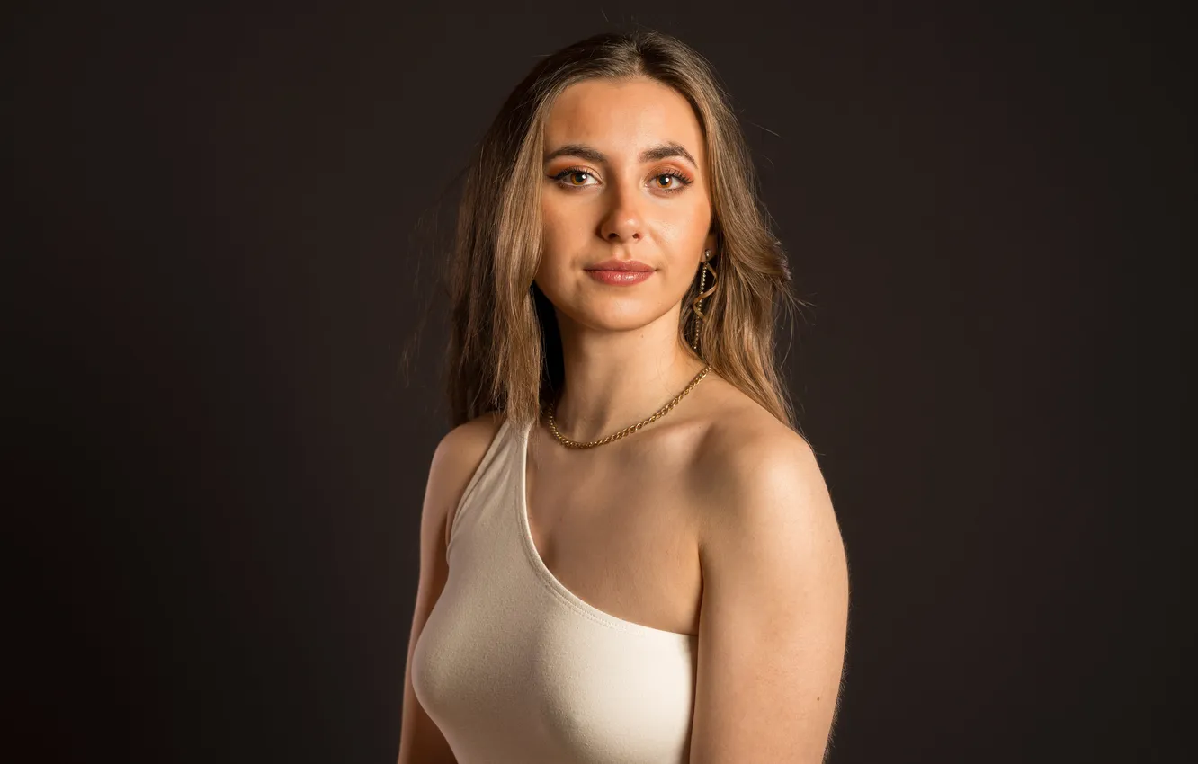 Photo wallpaper look, girl, dress, shoulders