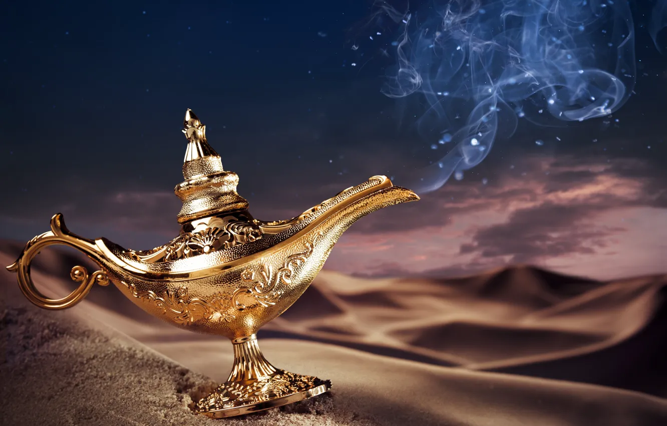 Photo wallpaper background, pattern, desert, figure, lamp, magic