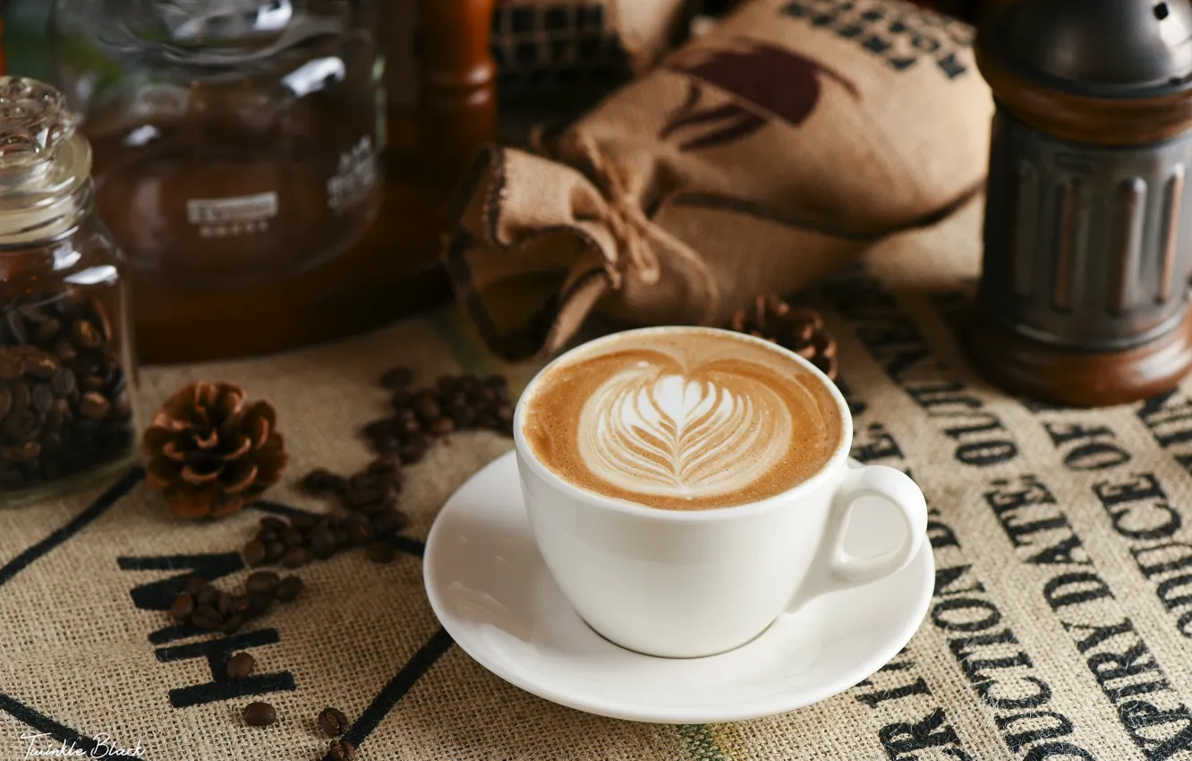 Photo wallpaper pattern, coffee, grain, Cup, drink, bumps, foam