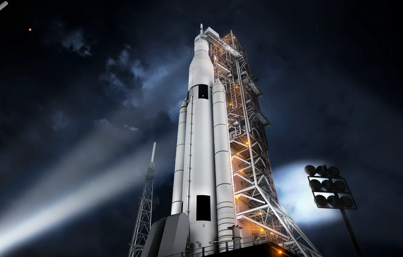 Photo wallpaper rocket, NASA, start, spaceport