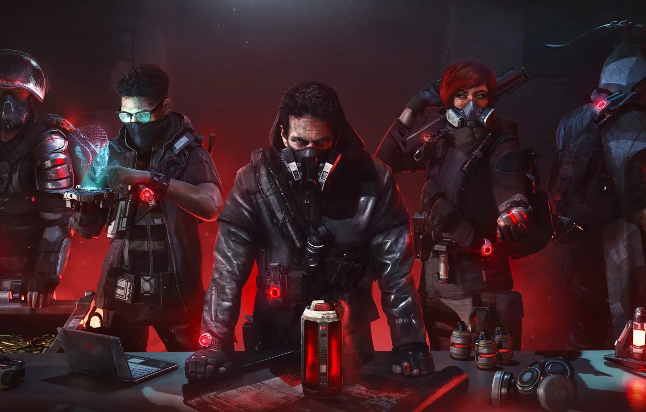 Photo wallpaper people, gas mask, gang, Tom Clancy's The Division 2