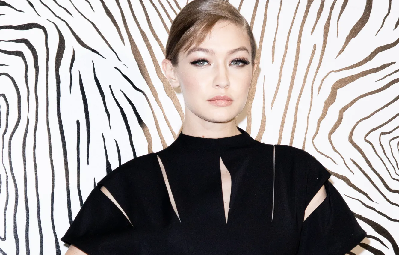 Photo wallpaper look, pose, model, makeup, hairstyle, hair, Gigi Hadid, Gigi Hadid