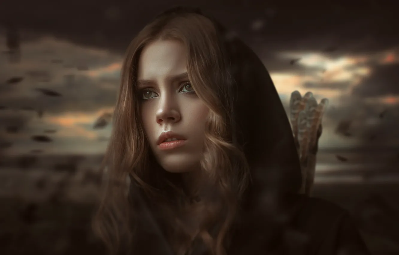 Photo wallpaper makeup, sponge, curls, Xenia, Roma Vegas