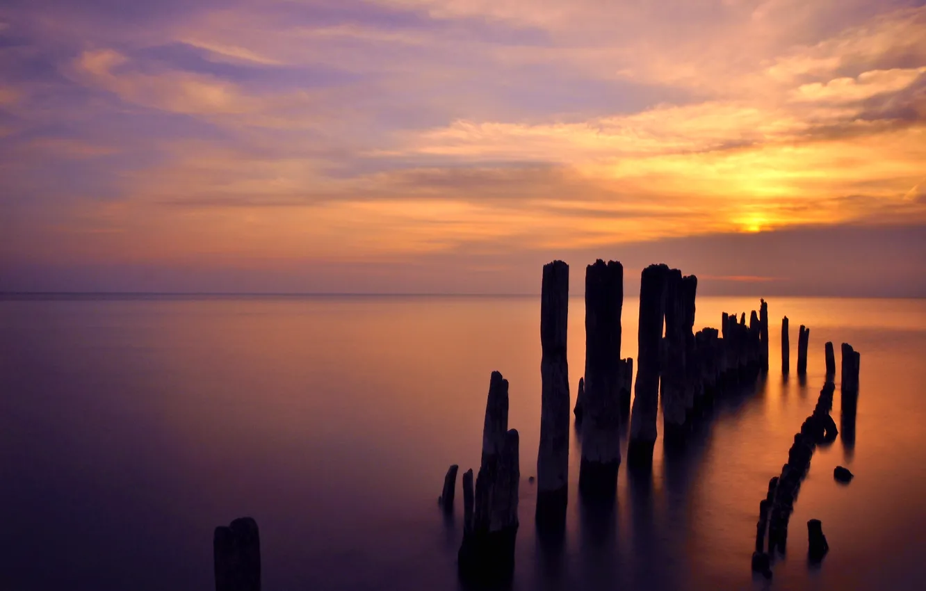 Photo wallpaper dawn, Illinois, lake Michigan, Evanston, Lake Michigan Sunrise