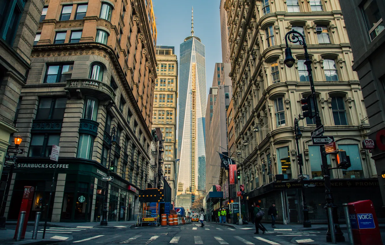 Photo wallpaper USA, United States, New York, Manhattan, NYC, New York City, skyscraper, street