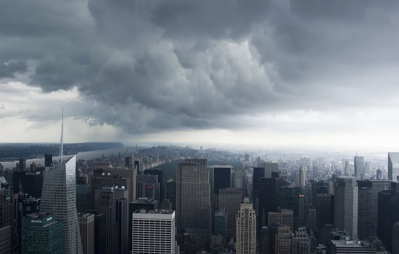 Photo wallpaper New York, USA, New York, Manhattan, NYC, usa, Storm Clouds